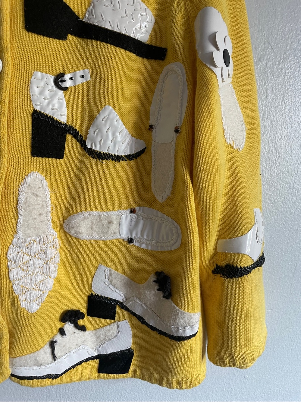 Michael Simon Vintage Yellow Cardigan Sweater Size M - Picture 5 of 10